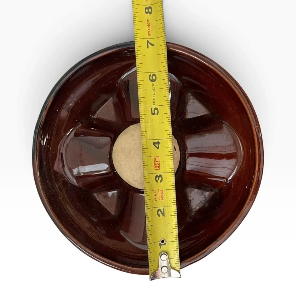 Vintage Marcrest Brown Glazed Ceramic Egg Baker Dish Individual Servings Pudding